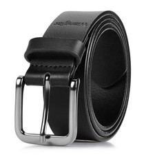 Men  s Full Grain Genuine Leather 35mm Thick Casual Belt for Jeans, Pants - Bl...