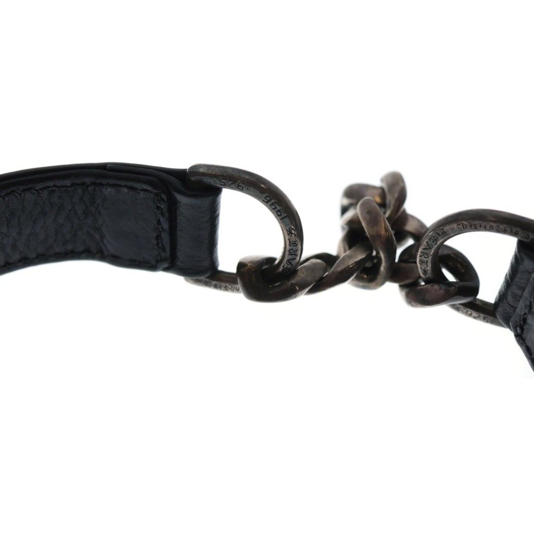 CHROME HEARTS 1 Button Snap Crossball Classic Link Chain Double Leather Used 313 thumbnail 5