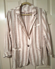 By Together Women SZ L Linen/Cotton Off White...