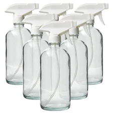 DMSOSTORE Glass 16 oz spray bottles | 6-Pack | White trigger sprayer, Adjustable