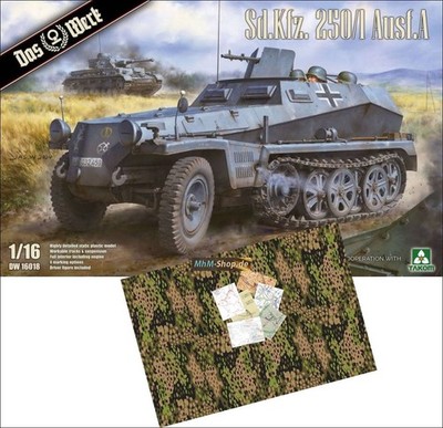 Das Werk / Sd.Kfz. 250/1 Ausf. A + 6 Karten + Decke(Stoff) im Maßstab 1:16