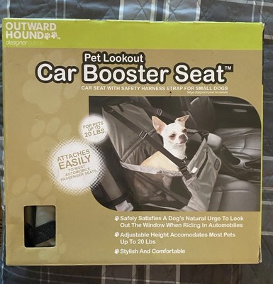BRAND NEW OUTWARD HOUND LOOKOUT CAR BOOSTER SEAT W/SAFETY HARNESS 4 SMALL DOGS