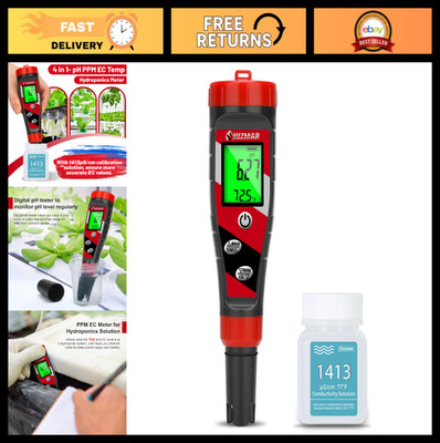 Digital pH Meter & TDS EC Tester Combo for Hydroponics - Accurate Water Quality