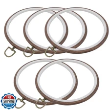 Joyangy 5 Pcs 10 Inch Embroidery Hoops, Round Imitated Wood Cross Stitch Hoop