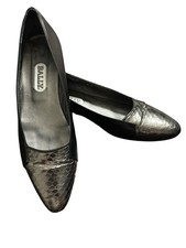 Classic Vintage Black Bally Women s Leather Shoes Pointed Snakeskin US 9.5 N