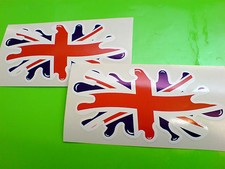 Union Jack Stickers Decals Splats UK GB Van Car Bumper Helmet  6" or 150mm