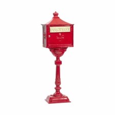 Traditional Free Standing Red Pillar Post Box