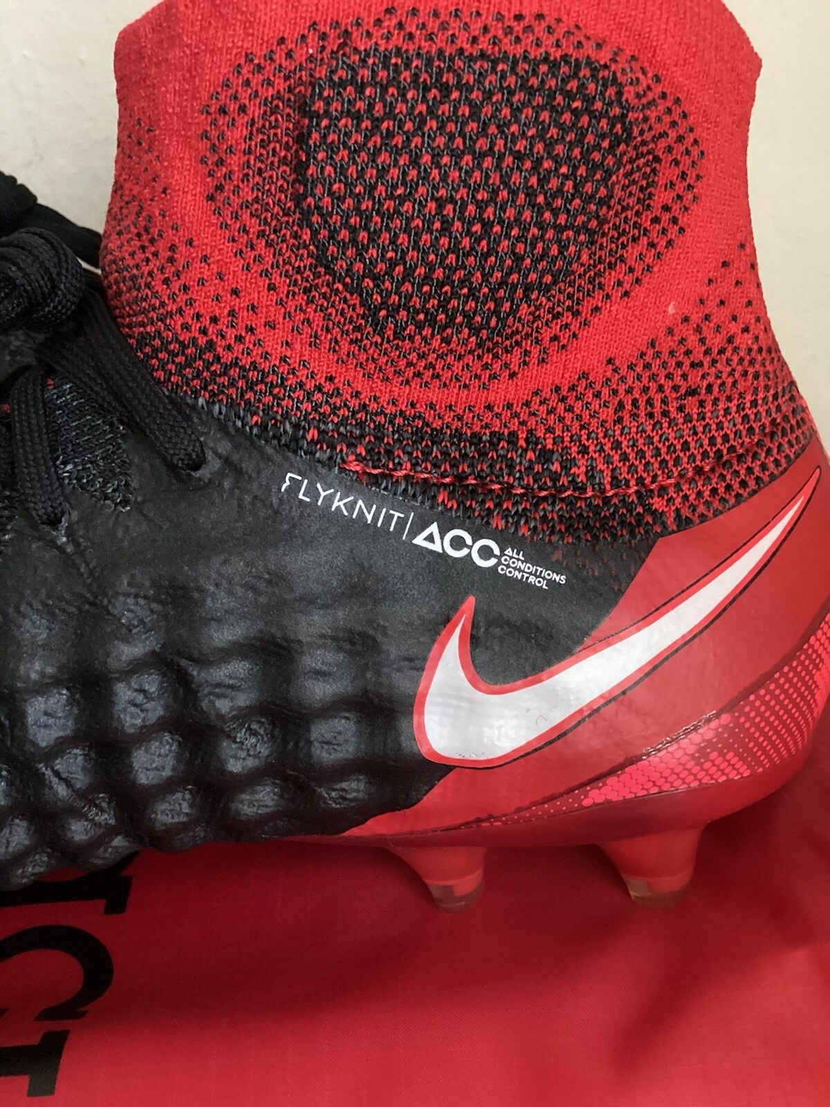NIKE MAGISTA OBRA II FG (BLACK/RED) ( SOCCER SHOES/CLEATS) SIZE 9 ( 844595-061 ) image 6