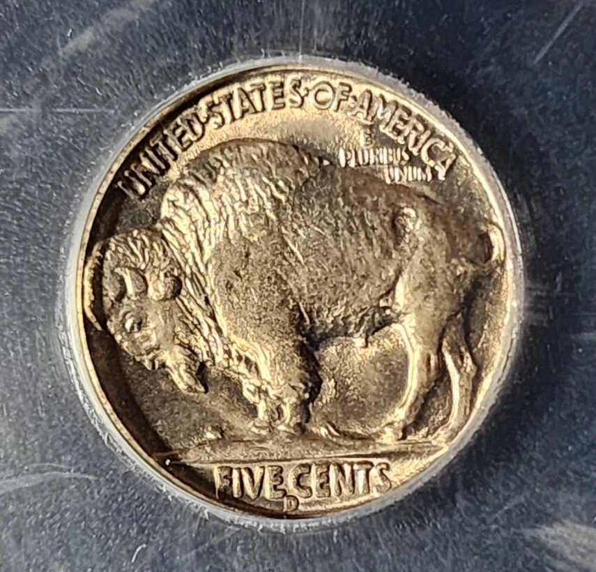 1938 D BUFFALO INDIAN 5C NICKEL ICG MS 66 LUSTROUS BRILLIANT. OUR T5241 - Image 4 of 4