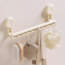 Suction Cup Towel Rack, 8 Hooks, Punch-Free Installation