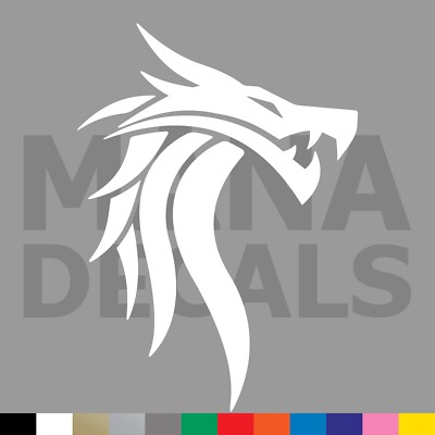 Dragon Head Vinyl Die Cut Decal Sticker - Dracon Draconian Mythical Creature