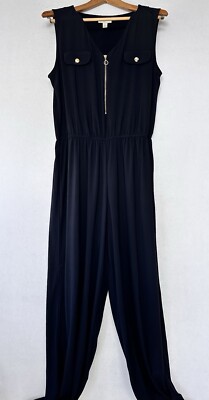 Est 1946 Blue Jumpsuit Romper Business Sleeveless Women s L Zip Office Travel