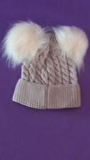 Toddler Kids Pom Pom Beige Beanie