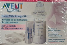 Avent Naturally Breast Milk Storage Kit MIB Contains 20 Bags Stickers 4 Holders