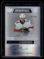 2021-22 Upper Deck Credentials Debut Ticket Access Grigori Denisenko Auto
