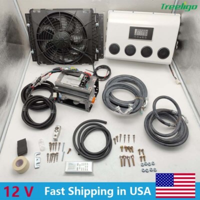 Treeligo 12V Truck Air Conditioner Kit Split Car AC Unit Electric Universal