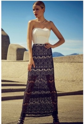 White And Black Lace Dress Skirt Set Small Nwot | eBay