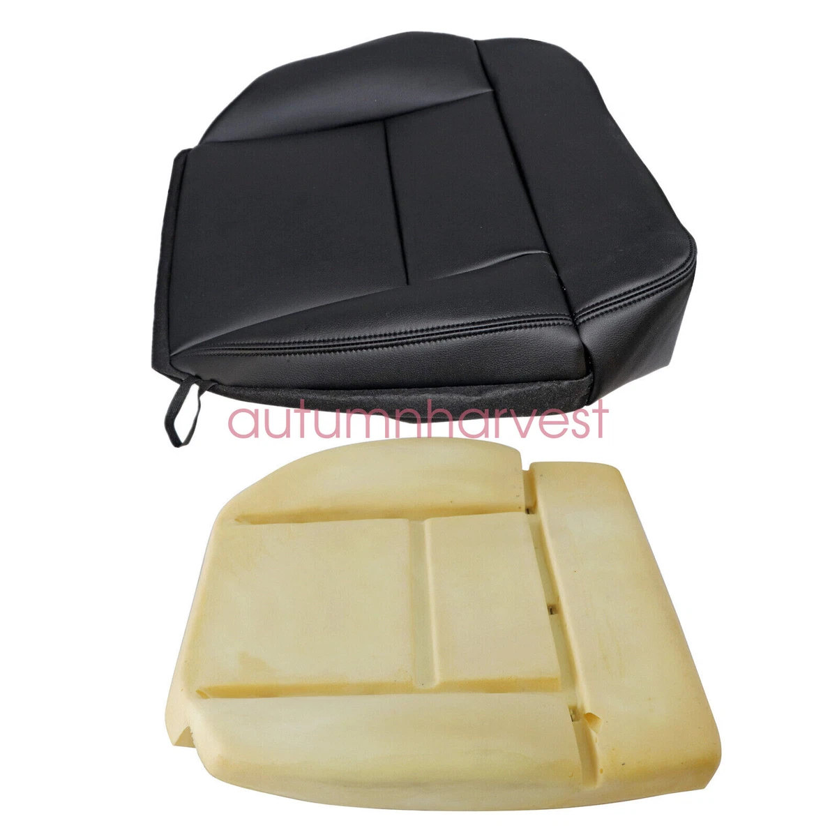 🪑 CUBIERTA DE ASIENTO DE CUERO (PARTE INFERIOR/SUPERIOR) PARA FORD F150 2004-2008 - Soillar, Negra, OE Spec, Adaptable A Asientos Calefactados Y Eléctricos
