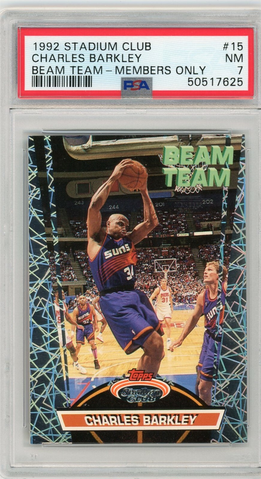 1992 Stadium Club Beam Team Members Only Charles Barkley - PSA 7