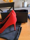 $355 NIB Theory Braxia Pump Red Suede Pointed Toe 3.5" Heel Made Italy 37 US 7 — photo 9