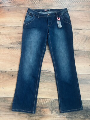 4Wards Damen Jeans Gr 44 Röhre Gerade Bein Stretch Denim Hose navy NEU lang