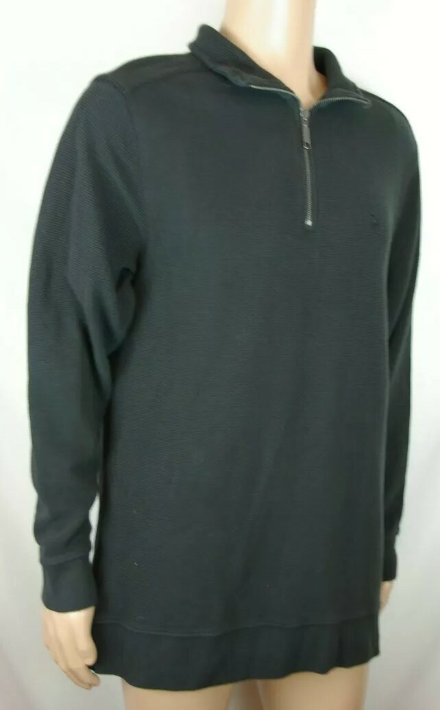 Wolverine Solid Black Long Sleeve Quarter Zip Swe… - image 11