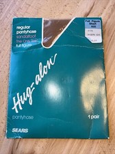 Sears Hug-alon Sandalfoot Full Figure Short Nude Regular Pantyhose Sealed NOS