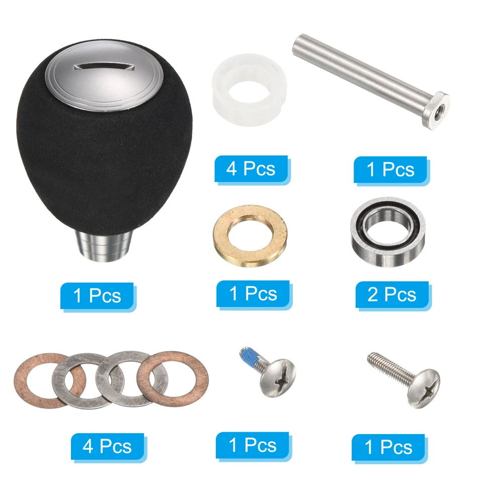 Fishing Reel Handle Knob EVA Fishing Reel Power Knob Handle Grip Silver - Image 3 of 4