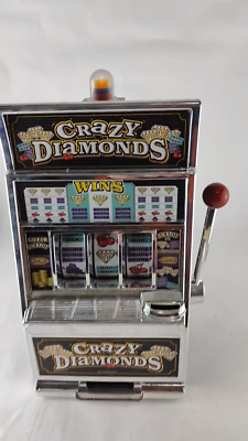 Crazy Diamonds TOY Slot Machine Coin Bank 100% Working Light Sound