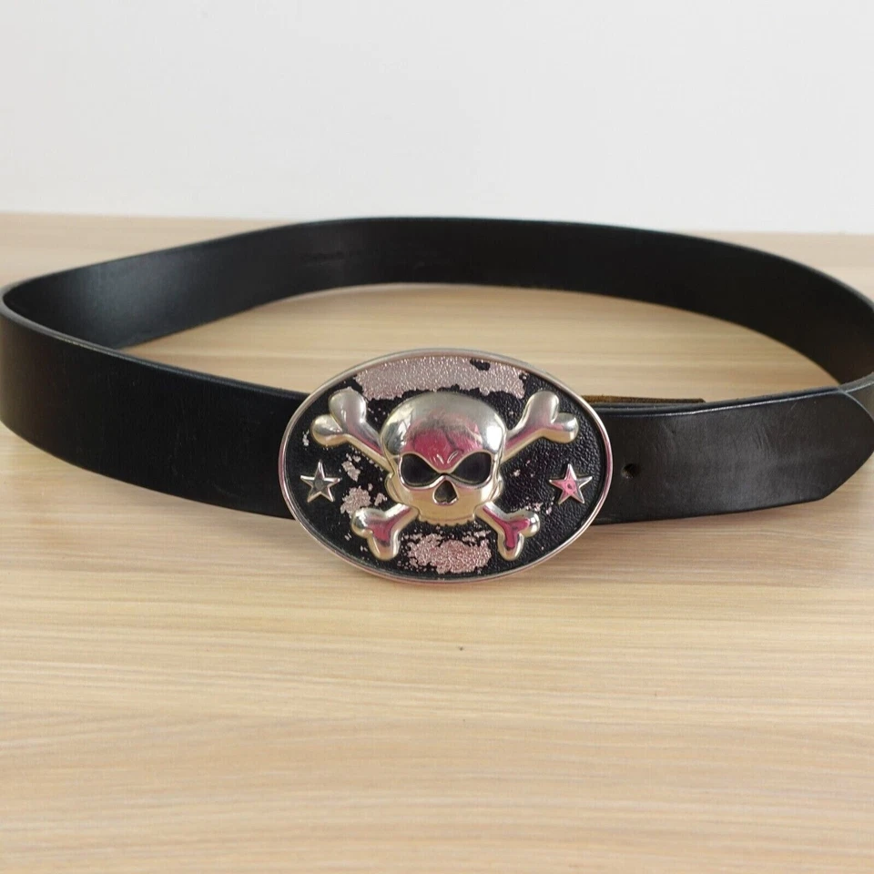 Cinturón Famous Stars Hebilla Para Hombres 36 M Cuero Carhartt Calavera Punk Gótico Rock EE. UU. Foto 2 de 4