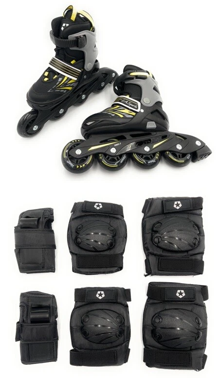 LA. SPORTS Inline Skates Kinder Rollschuhe verstellbar oder 6tlg Schützer Set Schutzset NEU