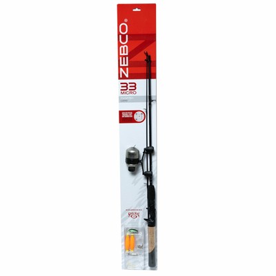 Zebco Fiberglass Adjustable Drag 4'6'' Spincast Fishing Rod & Reel Combo Rod