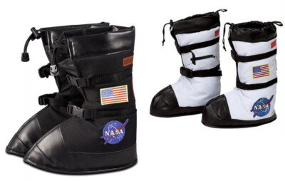 PRICE DROP - Astronaut Boots, White/Black Space Boots with NASA