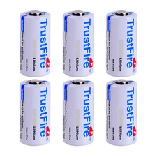 6pcs TrustFire CR123A 1400mAh 3.0V Non-Rechargeable Cell Batteries For Camera