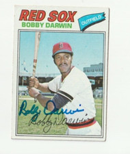 Bobby Darwin Autographed Signed 1977 Topps Card #617 MLB Boston Red Sox Rare