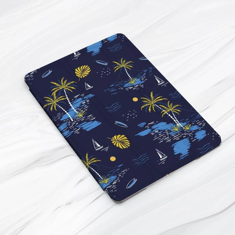 Summer Beach Palm Sea Blue Case For iPad 10.2 Air 3 4 5 Pro 9.7 11 12.9 Mini - Image 3 of 4