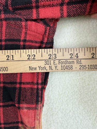 American Eagle Athletic Fit Flannel Shirt Mens L Red Handmade Bleach Dyed - Picture 6 of 6