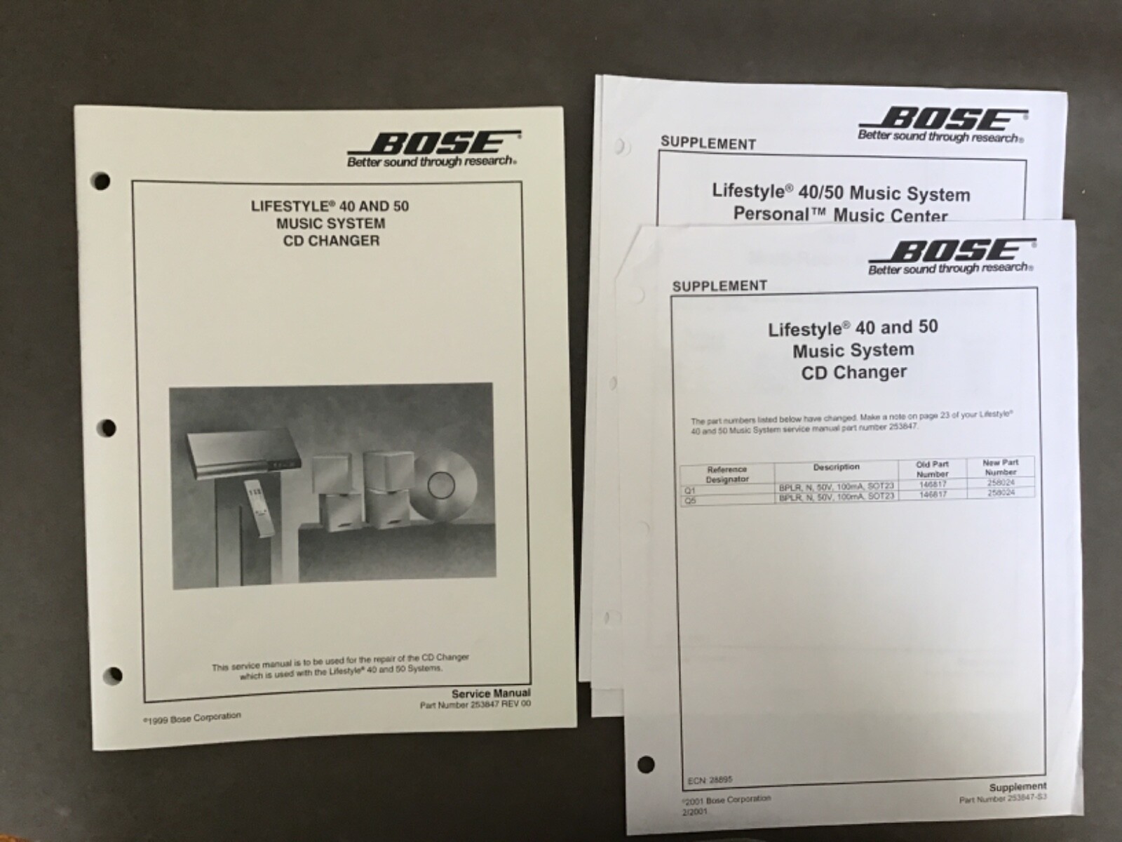 Bose Lifestyle 40 and 50 Original Service Manual  w/ supplements