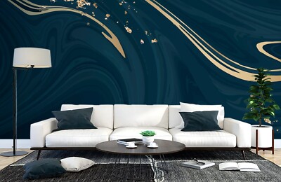 3D Watercolor Marble Gold Texture Wall Murals Wallpaper Murals Wall Sticker