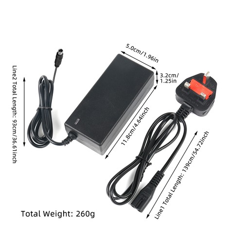 42V 2A Electric Scooter Battery Charger 1 Pin For Xiaomi M365/Pro 2 Aovo UK Plug - Picture 8 of 8