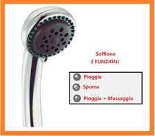Soffione doccino doccetta per doccia multigetto telefono vasca da bagno cromato
