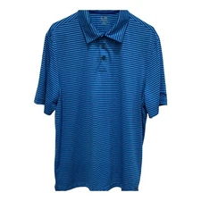 Champion Golf Polo S/S Blue Striped Size Large