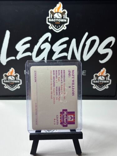1996 Mother's Cookies San Francisco Giants Stadium Giveaway Matt Williams #4 - Picture 2 of 2
