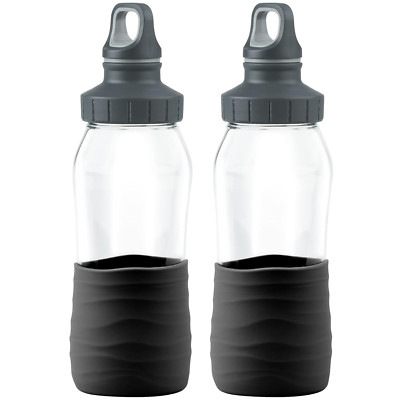 2 x Emsa Drink2Go Glas Trinkflasche 0.5 Liter Schraubverschluss  Auslaufsicher