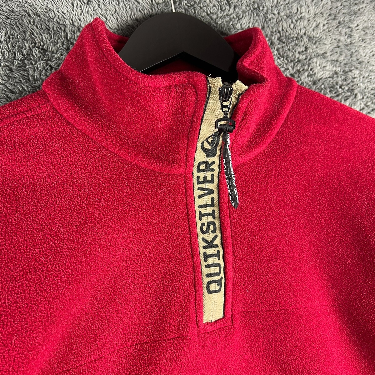Vintage Quiksilver Polartec Fleece Jumper Womens Small Red 1/4 Zip 90s  Surfwear