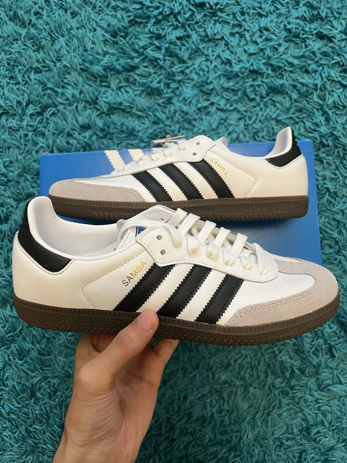 Adidas Samba OG White Core Black UK 6.5 ?️ Spedizione immediata ?