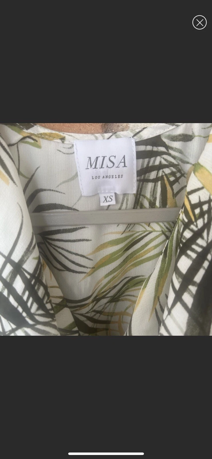 PALM ANGELS Maxi abito Misa Los Angeles con volant stampa palma taglia XS