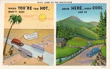 Postcard Come To The Mountains Comic Humor