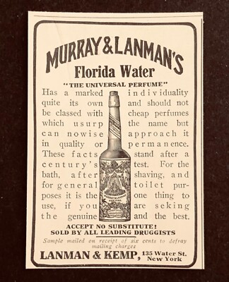 1912 Murray & Lanman s Florida Water Advertisement Perfume Antique Print AD