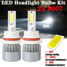 2x 9007 HB5 LED Headlight Bulbs Kit 6000K Super Bright White High Low Dual Beam